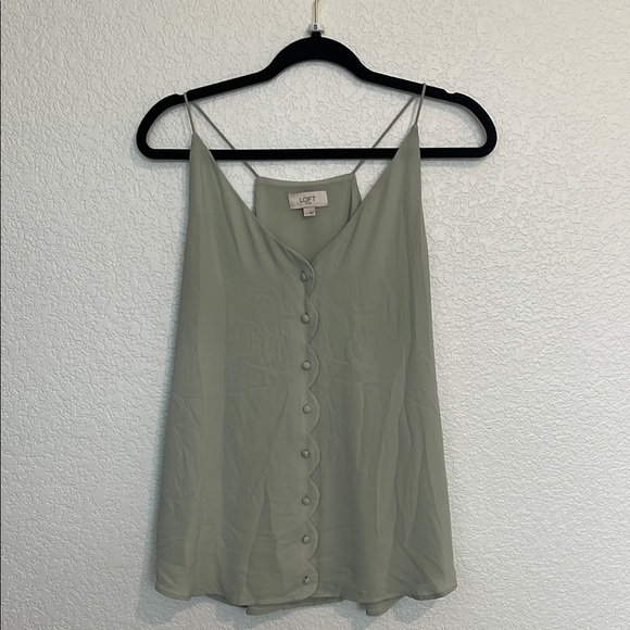 LOFT Women's Green Button-Down Top - Picture 1 of 1
